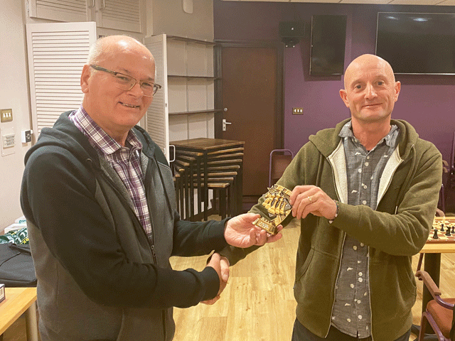The RapidPlay player of the year was David Archer (South Hams), who also received his trophy form Tony Tatam after the AGM