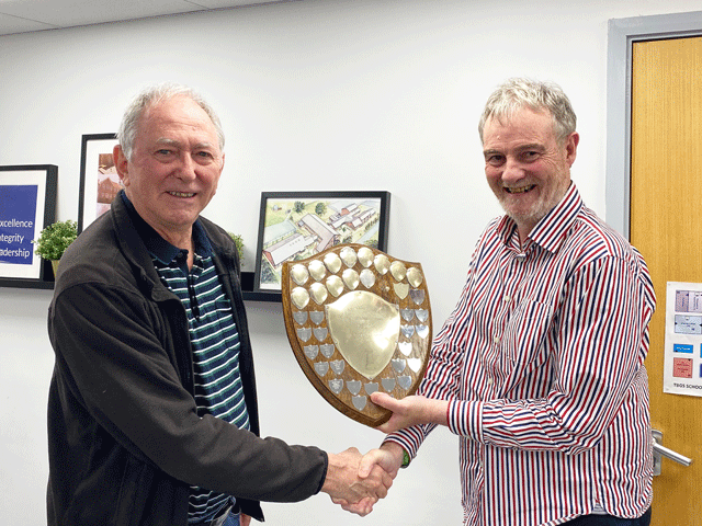 Paul Brooks presented the Division 1 trophy to Alan Davies representing South Hams