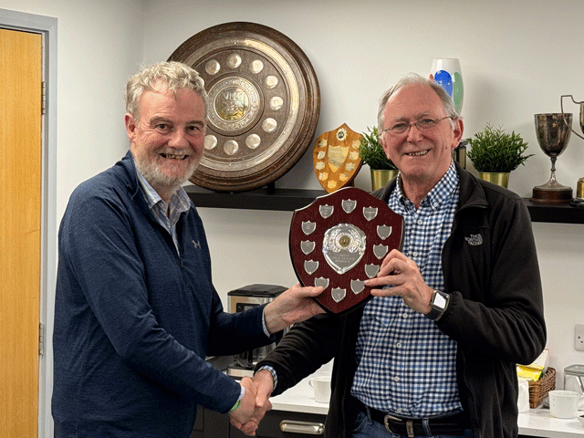 Paul Brooks presented the Division 4 trophy to Alan Davies representing South Hams