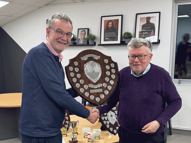 It was a highly successful season for Newton Abbot. Alan Brusey receives the RapidPlay trophy on behalf of the club