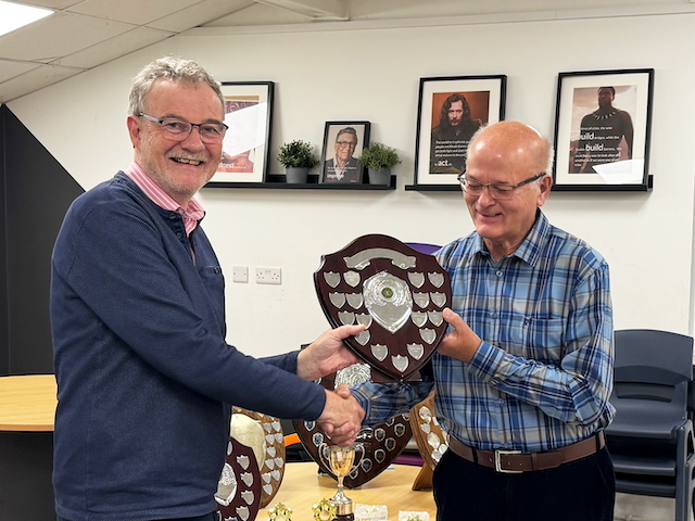 Paul Brooks presented the Division 3 trophy to Tony Tatam representing Plymouth